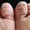 Smiley faces on toes